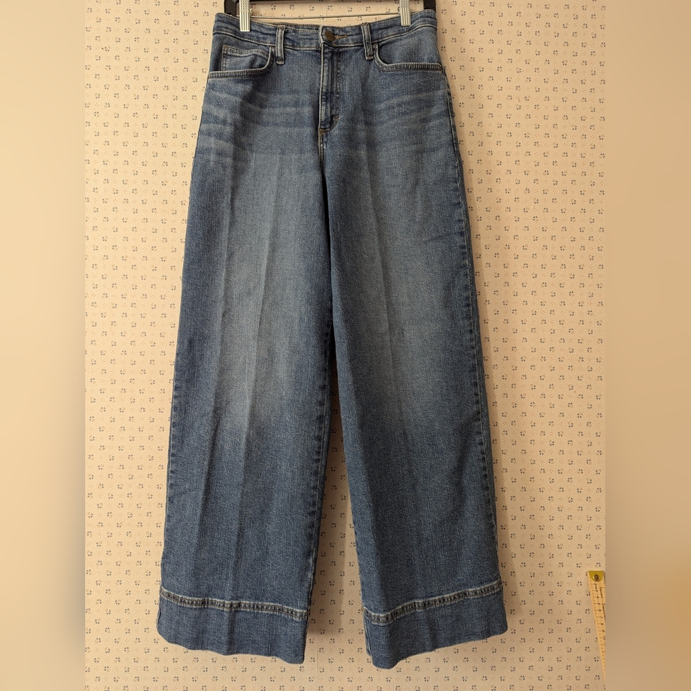 👖 Lee Classic Denim Blue Jeans 10 Short High Waist Very Wide Leg Thick fabric